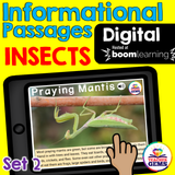 Insects Informational Passages Boom Cards™ Distance Learning Bundle