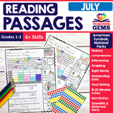 July Reading Passages - American Symbols, Monuments, and National Parks