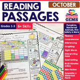 October Reading Passages - Nocturnal Animals, Pumpkins, & More