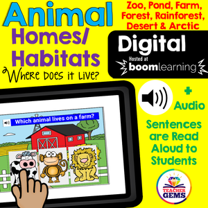 Animal Habitats Boom Cards™ Distance Learning