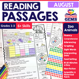 August Reading Passages - Zoo Animals