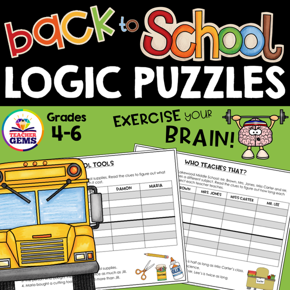 Back to School Logic Puzzles