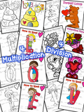 Valentine's Color by Number Multiplication and Division Facts 0-12