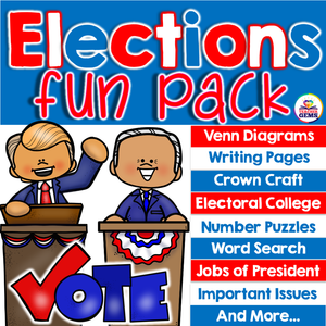 Election 2020 Fun Pack - Venn Diagrams, Writing Pages, Electoral College, and More!