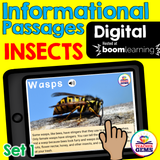 Insects Informational Passages Boom Cards™ Distance Learning Bundle