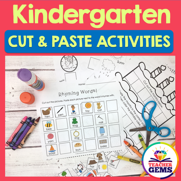 Kindergarten Cut and Paste Activities