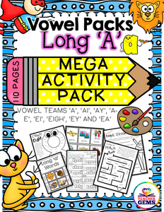 Long A - Vowel MEGA Activity Pack