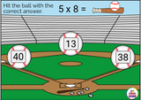 Multiplication Baseball Facts 0-12 Digital Boom Cards™ Distance Learning