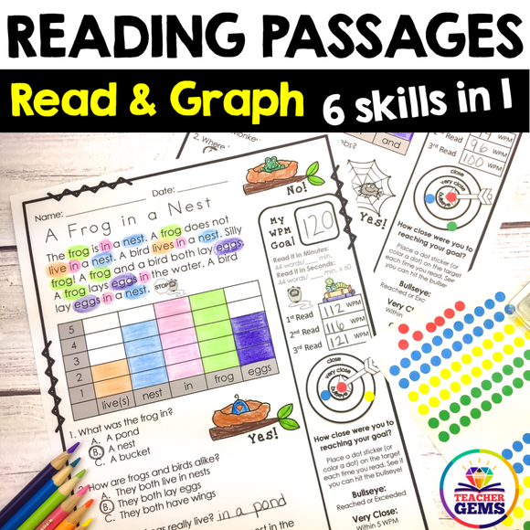 Reading Passages | Read and Graph | Silly Set 1