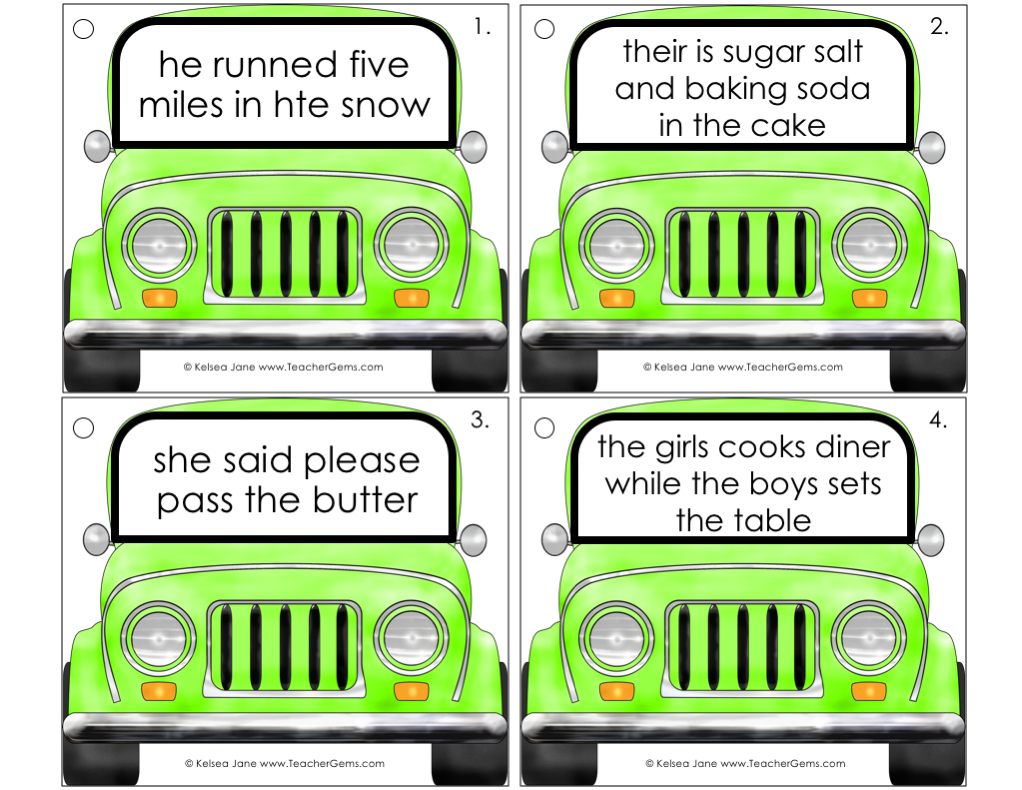 Greasy Grammar Writing Mechanics Set 3 Sentences – Teacher Gems