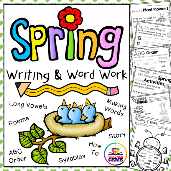 Spring Time Word Work Writing – Teacher Gems