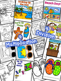 Summer Color by Number Multiplication and Division Facts 0-12