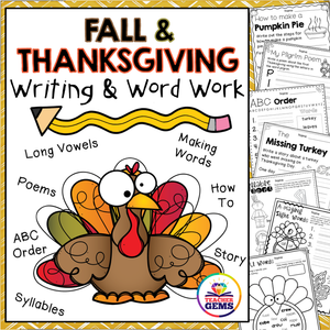 Fall and Thanksgiving Writing and Word Work