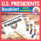 United States Presidents Booklet or Interactive Notebook