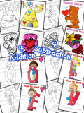 Valentine's Color by Number Addition and Subtraction to 10