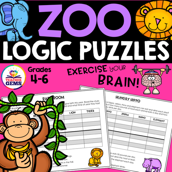 Zoo Theme Logic Puzzles